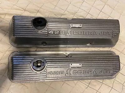 1969 1970 OEM Ford Mustang Mach1 Shelby GT500 428CJ Snake Aluminum Valve Covers • $1000