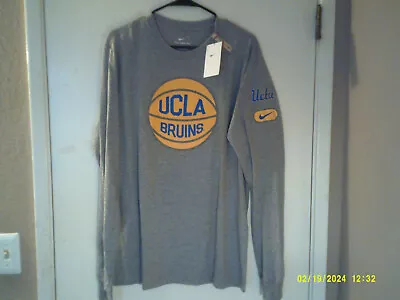 NEW NIKE NCAA BASKETBALL  UCLA Bruins LS Tee   MEN'S GREY T-SHIRT L FN6412-063 • $28.88