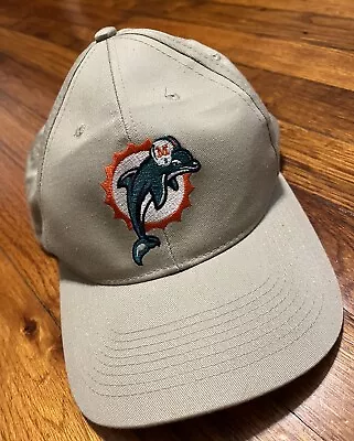 Vintage Miami Dolphins Hat NFL GameDay Football Khaki • $20.20