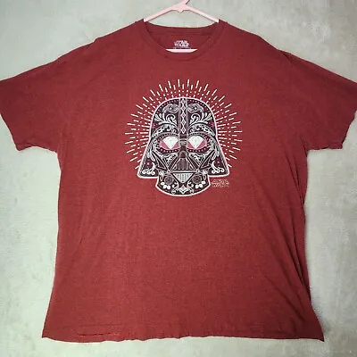 $8 • Buy Star Wars T-Shirt Black Fifth Sun Vader Sugar Skull Helmet Maroon Size XXL