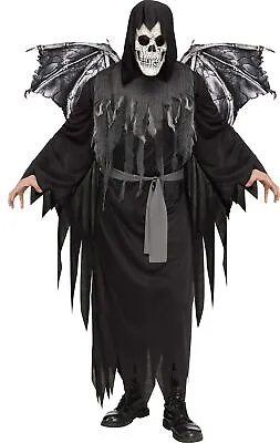 Winged Reaper Hooded Robe Mask Wings Halloween Costume Adult Men's One Size • $48.95