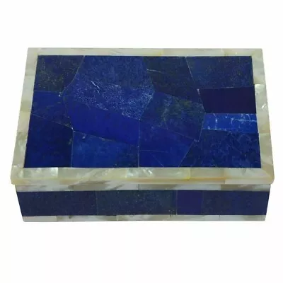 4 X3 X2 Marble Trinket Box Inlay Mosaic Lapis Lazuli Semiprecious Stone Handmade • $324