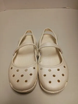 £25.43 • Buy CROCS Shayna Womans Ivory Color Sling Back Clogs Size US 8/UK 6/EU 39 EXC COND