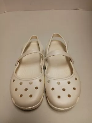£25.43 • Buy CROCS Shayna Womans Ivory Color Sling Back Clogs Size US 8/UK 6/EU 39 EXC COND