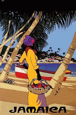 Jamaica Beach Ocean Sailboat Travel Tourism Vintage Poster Repro FREE S/H • $17.90