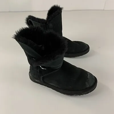 UGG Austrailia Bailey #3349 Crystal Bling Black Sheepskin Boots Size 5 • $25