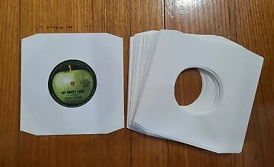 40 X White Paper 7  Inner Vinyl Record Sleeves For Singles EP 45's Or 7  Vinyl  • $18.50