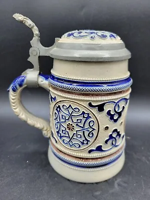 Merkelbach & Wick? OSL ? Antique German Stoneware Stein PEWTER Ceramic Lid • $100