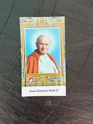 Pope John Paul II Votive Religious Immage With Relic Reliquary Ex Indumentis • $30