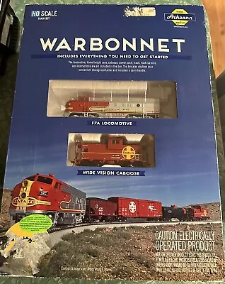 ATHEARN HO F7A SANTA FE WARBONNET Locomotive Train Set W/ Track & Caboose • $145