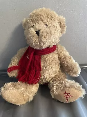 Hamleys - Classic -  Official Brown Tan Teddy Bear - Red Scarf  11” Plush • £8.99