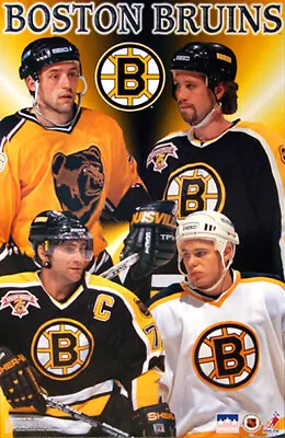 Boston Bruins 1998-99 Vintage 22x34 POSTER Ray Bourque Joe Thornton Samsonov • $25.19