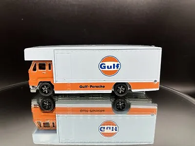 Loose VINTAGE COE RAMP ENCLOSED CAR HAULER GULF PORSCHE RACE 1:64 SCALE DIECAST • $11.99