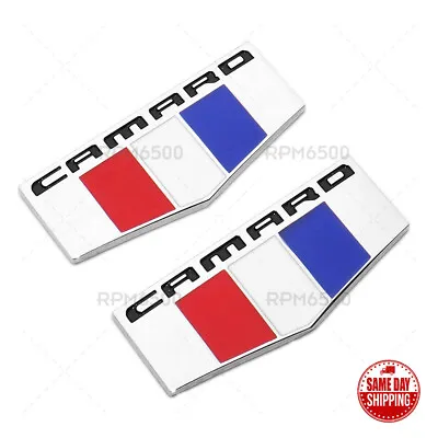 2x For GM Chevy CAMARO Logo Fender Marker Emblem 3D Chrome Sport Badge RS SS ZL1 • $13.49