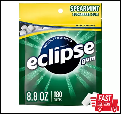 ECLIPSE Spearmint Sugarfree Chewing Gum 180 Piece Bag • $11.95