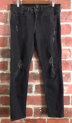 Vince Black Destructed 5 Pocket Ankle Skinny Jeans Size 29 • $14.70