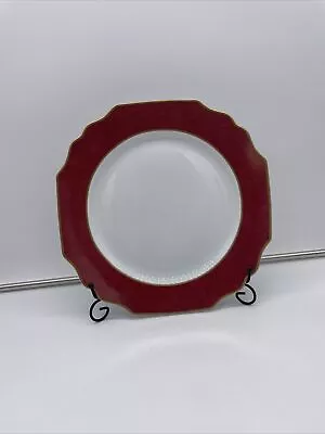 Mottahedeh Vienna Evening Chop Plate - Gorgeous Red Design Gold Edge • $75