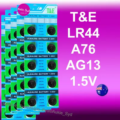 50 X LR44 TE Battery AG13 A76 Alkaline Batteries 1.5V Fast Post TE • $9.99