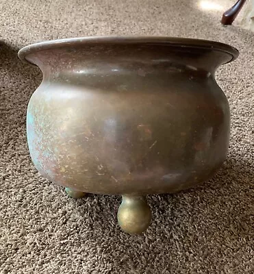Vintage 1900's Copper Footed Planter Pot • $21.95