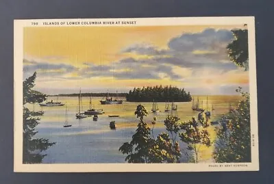 Vancouver WA Vintage Postcard (1938) Islands Lower Columbia River Linen Era P977 • $11.99