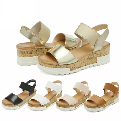 DREAM PAIRS Women's Ankle Strap Open Toe Casual Platform Wedge Sandals • $28.99