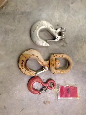 $90 • Buy Lot Of Crosby L-322AN 5 Ton Alloy Swivel Hook W/latch, 1048840 & 2 Misc.