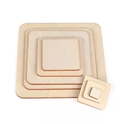 Unfinished Wedding Decor Wooden Tags Ornament Square Wood Pieces Blank Plaque • $13.42