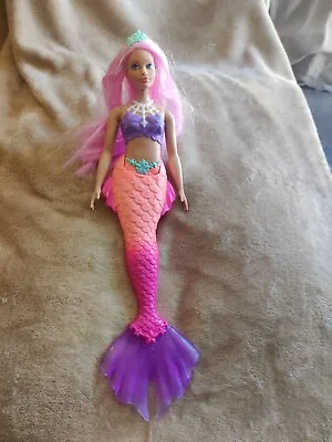 Barbie Dreamtopia Mermaid Doll Pink And Blue Hair With Tiara 2021 Mattel 14 ! • $5.60