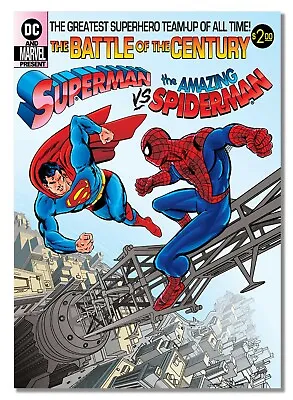 Superman VS Spiderman Classic Comic Poster Superhero Character DC Marvel Picture • £21.99