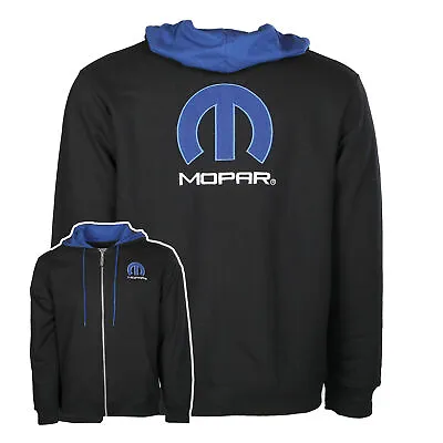 Mopar Omega Embroidered Logo Black / Blue Sweatshirt Hoodie Official Licensed • $67.99