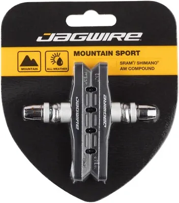 Jagwire Mountain Sport Brake Pads Shoes Threaded Stem MTB Bike All-Weather Black • $8.49