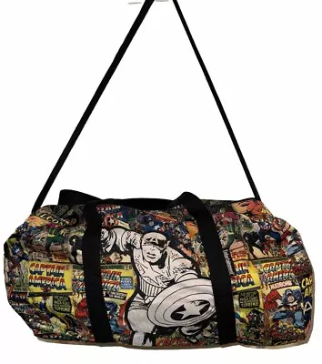 Marvel Comics Captain America Comic Strip Avengers Duffel Bag Vintage Look Rare • $24.99