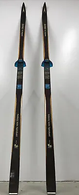 Vintage Brown Asnes Hickory Sole Wooden Skis 195cm • $100