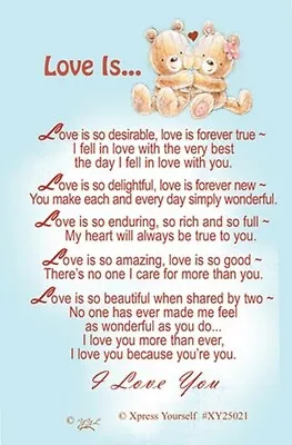 Xpress Yourself One I Love Keepsake Card 3.25  X 2  - Love Is • £1.69