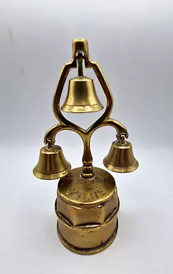 ANTIQUE BRASS CART WHEEL HUB With Horse Bell Terret Hanslip Colne C1910 • £25