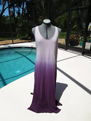 NWT $68 Victoria's Secret Purple Ombre 100% Cotton Beach Cover-Up Dress Large L • $34.99