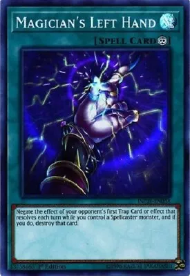 Yugioh - Magician's Left Hand - 1st Edition - Super Rare NM - Free Holo Card • $3