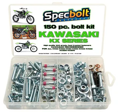 150pc KAWASAKI KX Bolt Kit 85 100 125 250 500 KX85 KX80 KX65 Engine Plastic Pipe • $49.99