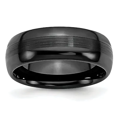 Ceramic Black 8mm Brushed Mens Wedding Ring Size 10 • $45.23