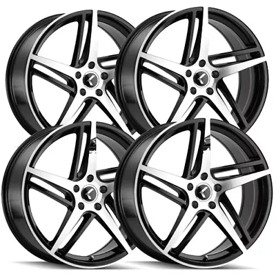 (Set-4) Kraze KR195 Milano 18x8 5x120 +40mm Black/Machined Wheels Rims 18  Inch • $679.96