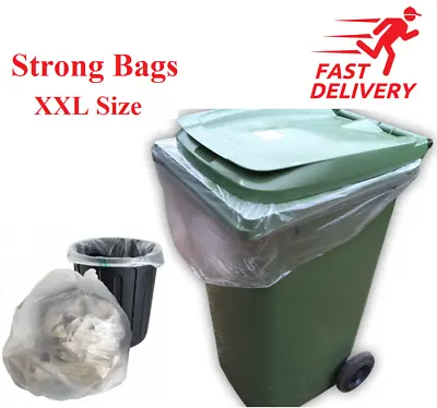 £6.25 • Buy Strong Outdoor Wheelie Bin Liners Waste Bin Bags Refuse Scaks Fits Bins XXL Size