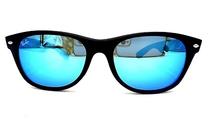 Ray Ban New Wayfarer Black Matte 2132 622/17 Blue Sunglasses 55mm  • $100.80