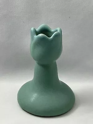 VAN BRIGGLE Ming Blue Tulip Candle Holder • $24.98