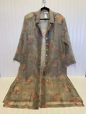 IC Collection By Connie Women's XXL Sheer Long Green Jacket / Kimono Style • $48