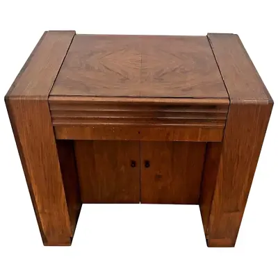 Rare Art Deco Secretary Desk Hide Away Top Door Double Lower Cabinet With Shelf  • $1671.65