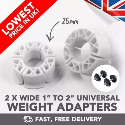 2 X Large Olympic Plate Weights Adapter Set 25mm (1 ) - 50mm (2 ) - PLA - UK • £6.99