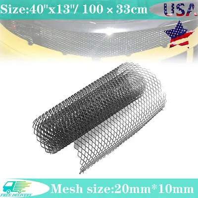 1 Roll 40 X13 / 100×33cm Aluminium Black Racing Grille Mesh Vent Protector Kit • $14.99