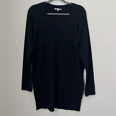 CAbi Black Tunic Long Sleeve V-Neck Comfort Stretchy Medium #125 • $26