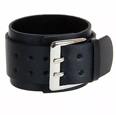 Punk Cool Men Womens Wide Genuine Leather Belt Bracelet Cuff Wristband Bangle C • £6.47