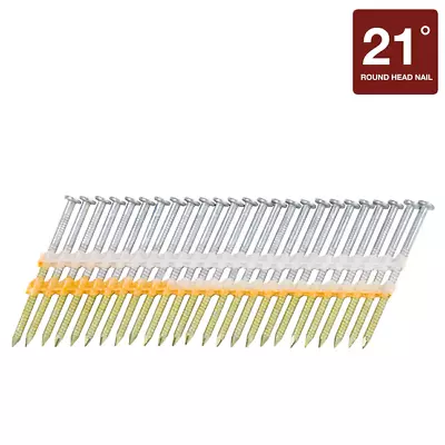Framing Nails Metabo 2-in X 0.113-in 21 Degree Hot Dipped Galvanized Ring Shank • $39.98